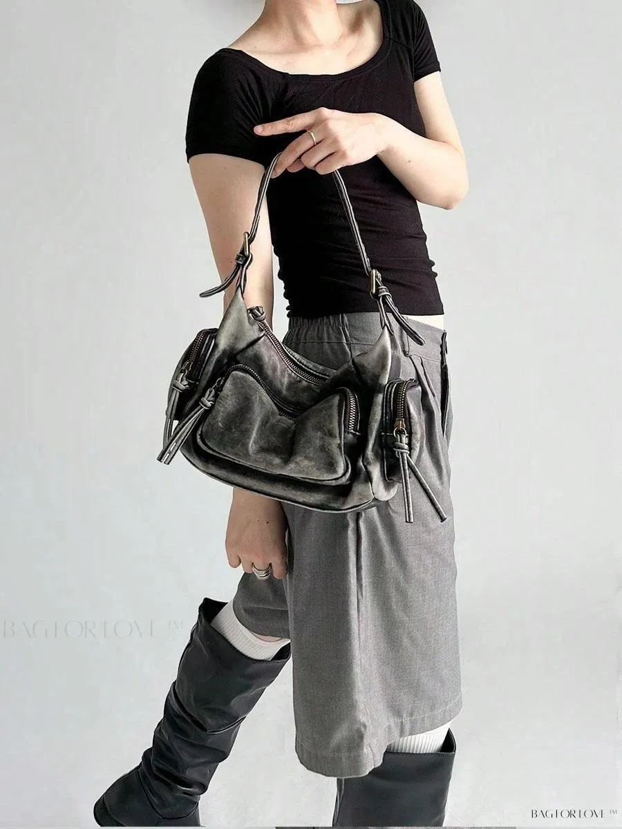 BagForLove - Chic Miu Style Distressed Leather Handbag for Women
