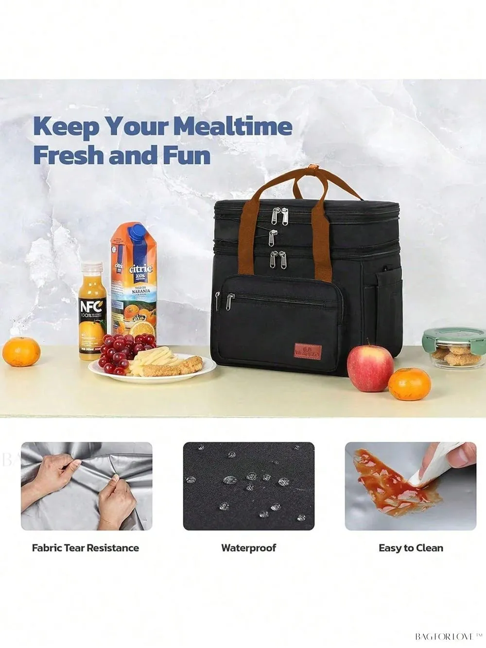 BagForLove - Double-Layer Picnic and Camping Insulated Cooler Bag with Leakproof Design