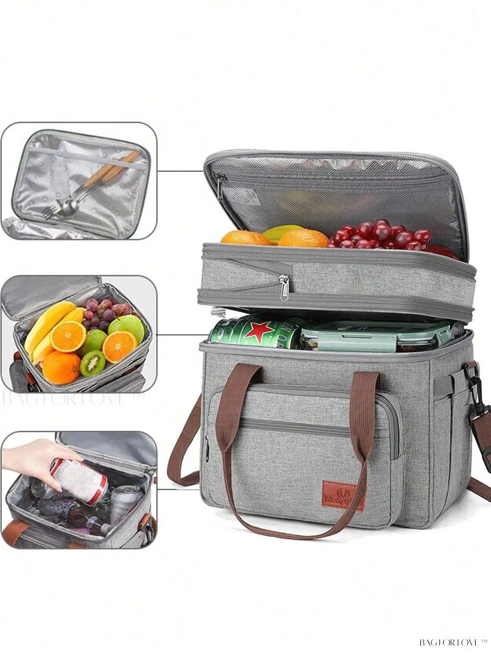 BagForLove - Double-Layer Picnic and Camping Insulated Cooler Bag with Leakproof Design