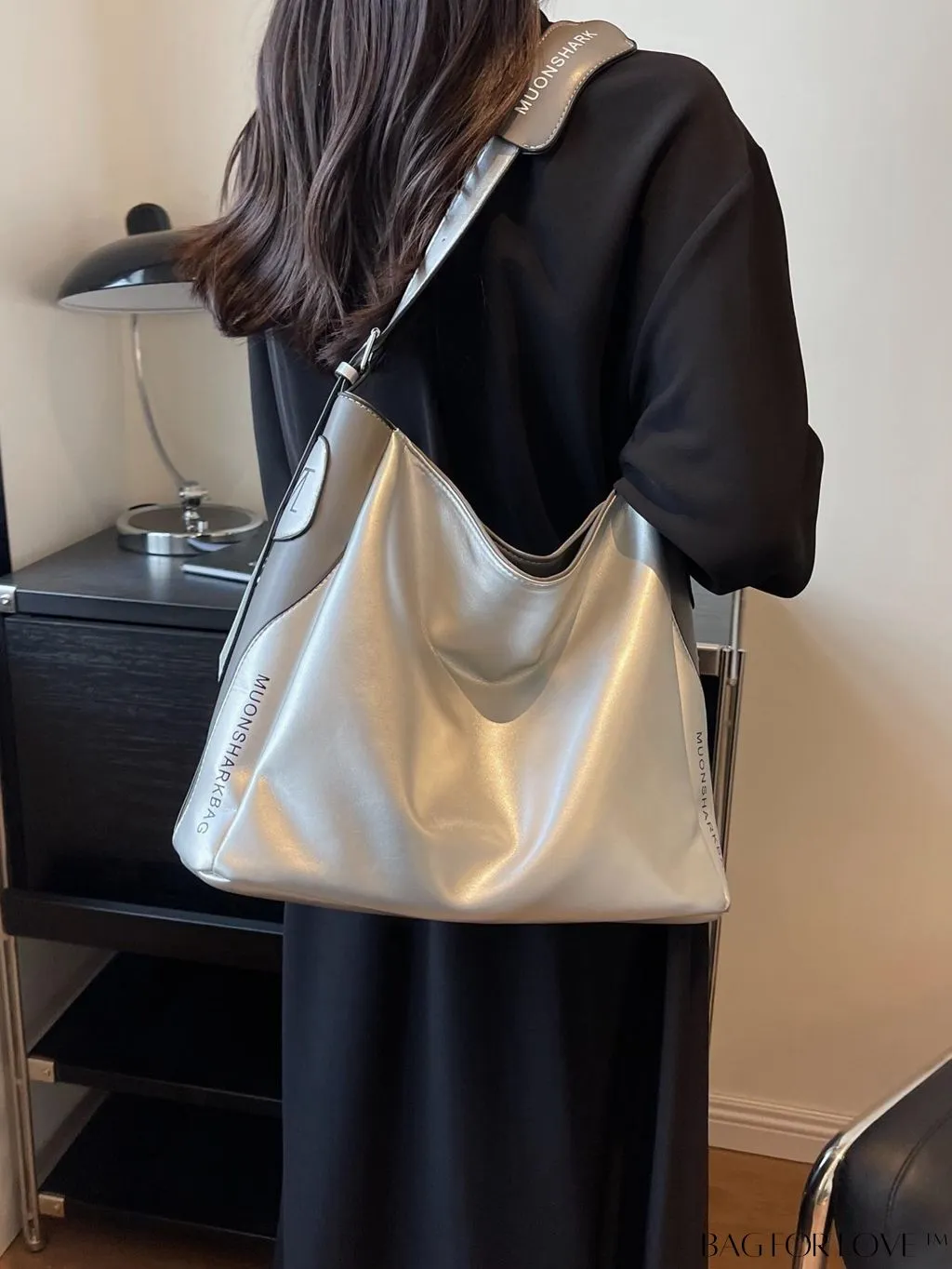 BagForLove - Large Capacity Metallic Graphic Hobo Bag - Contemporary and Spacious Design