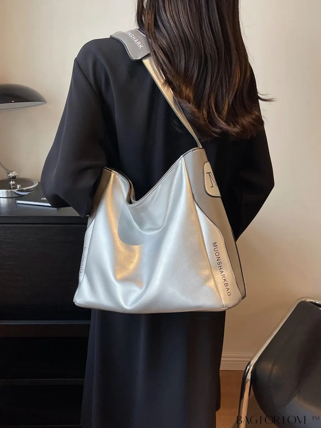 BagForLove - Large Capacity Metallic Graphic Hobo Bag - Contemporary and Spacious Design