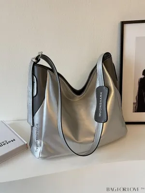 BagForLove - Large Capacity Metallic Graphic Hobo Bag - Contemporary and Spacious Design