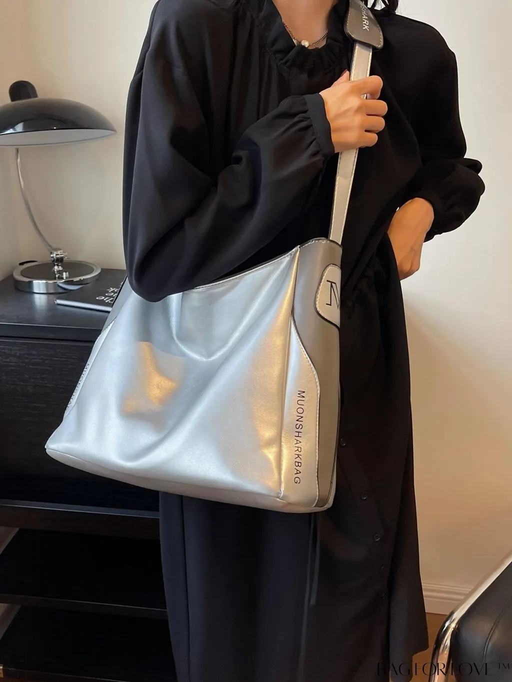 BagForLove - Large Capacity Metallic Graphic Hobo Bag - Contemporary and Spacious Design