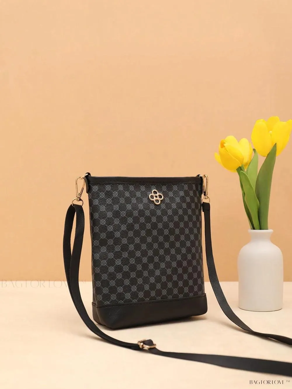 BagForLove - One-Shoulder Crossbody Bucket Bag with Delicate Embroidery