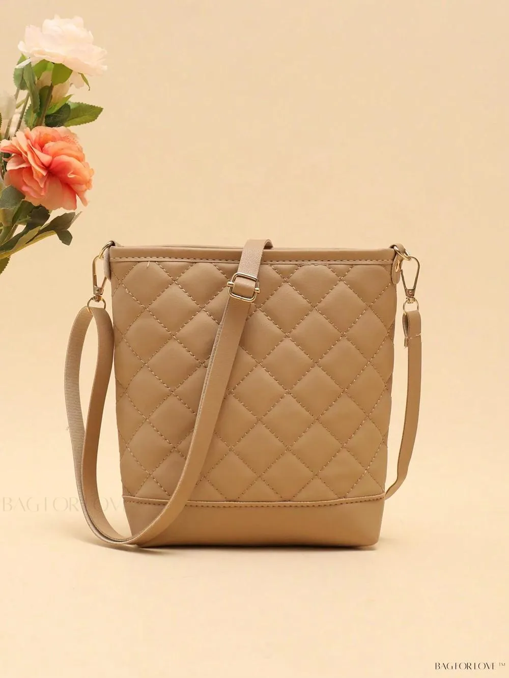 BagForLove - One-Shoulder Crossbody Bucket Bag with Delicate Embroidery