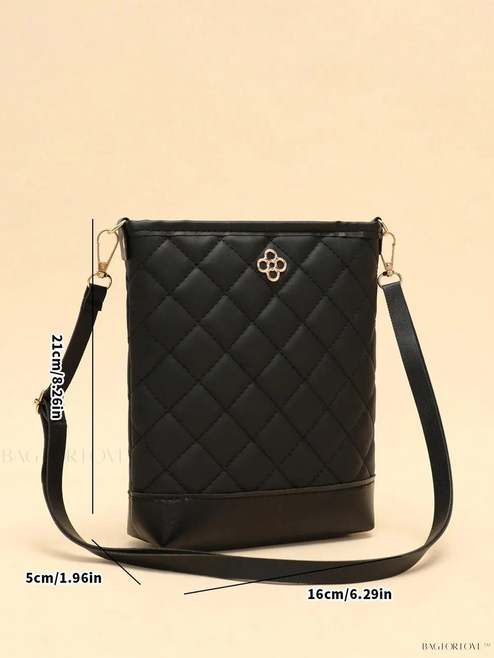 BagForLove - One-Shoulder Crossbody Bucket Bag with Delicate Embroidery