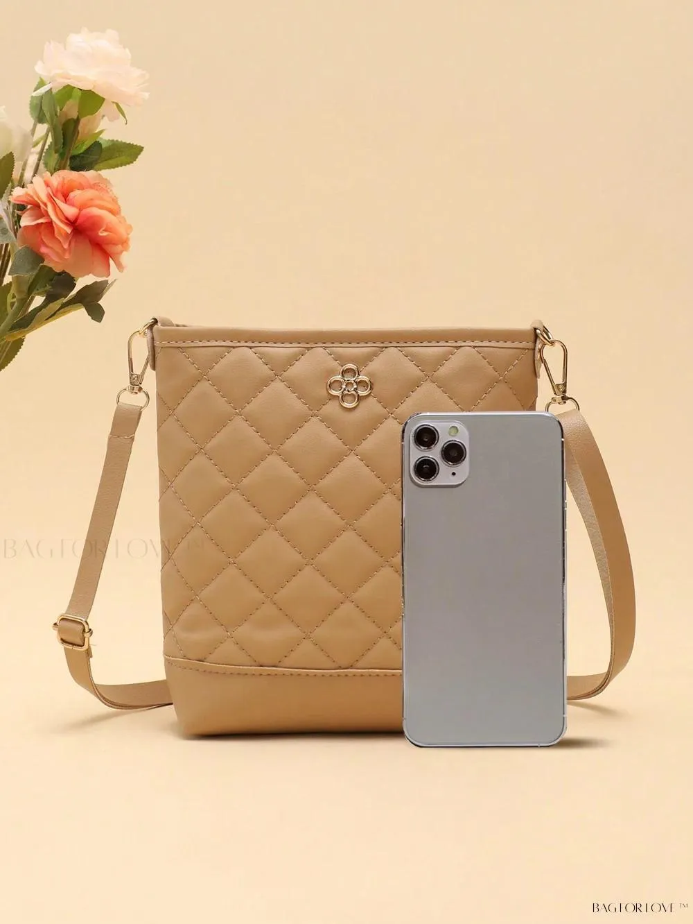 BagForLove - One-Shoulder Crossbody Bucket Bag with Delicate Embroidery