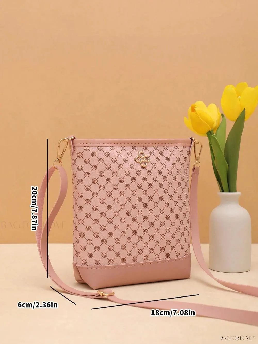 BagForLove - One-Shoulder Crossbody Bucket Bag with Delicate Embroidery