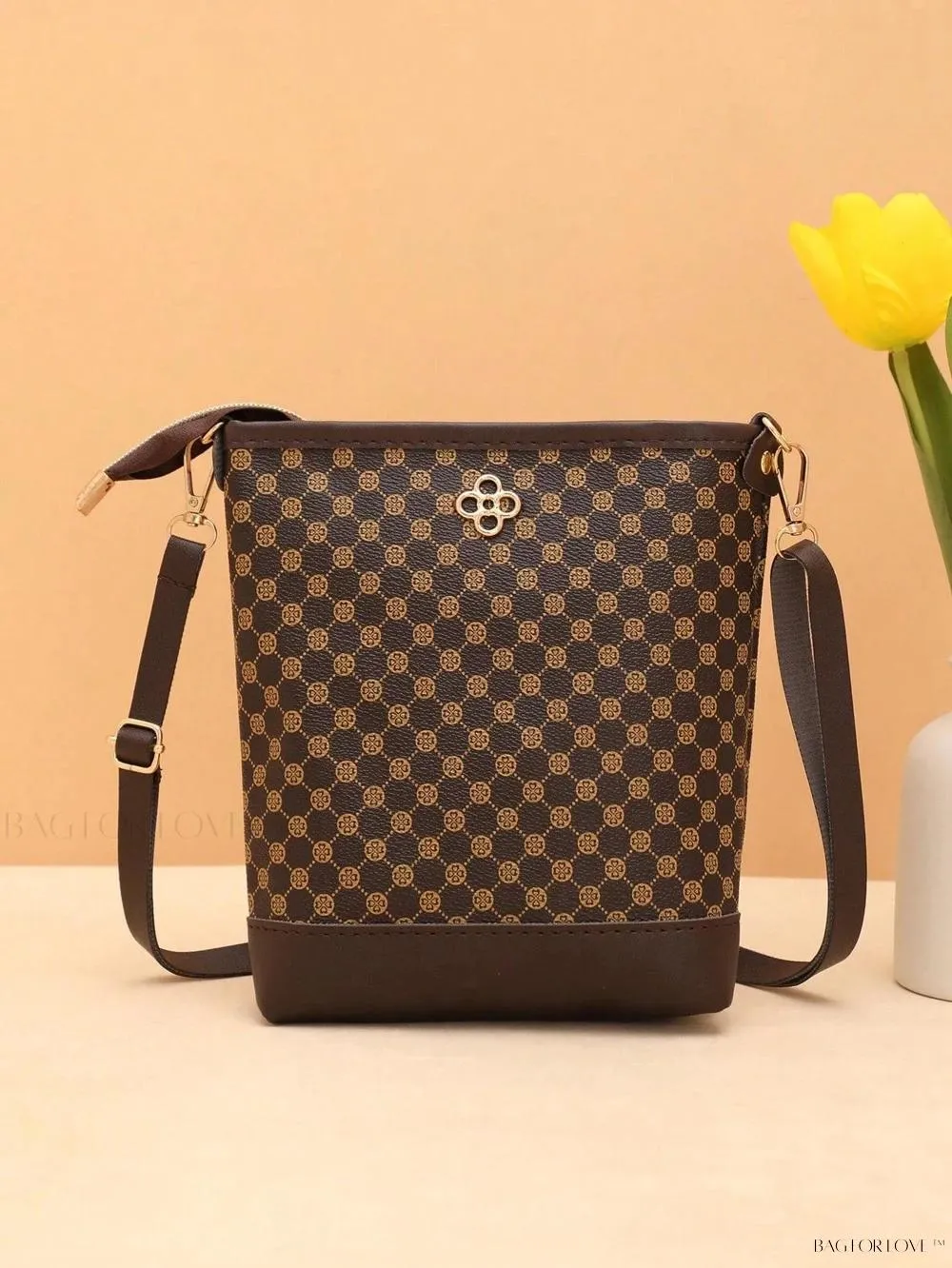 BagForLove - One-Shoulder Crossbody Bucket Bag with Delicate Embroidery