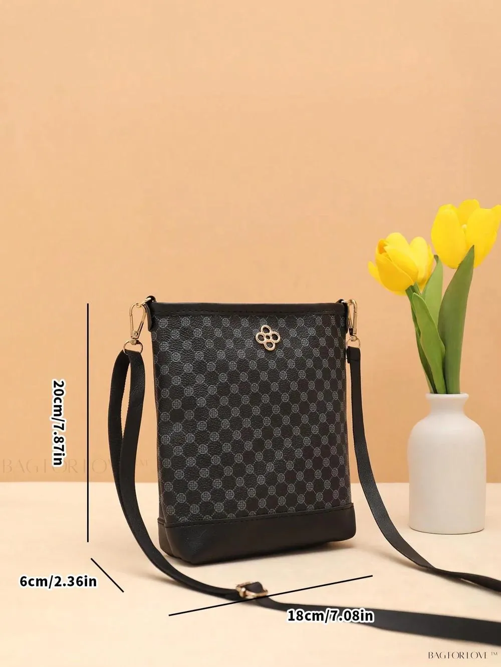 BagForLove - One-Shoulder Crossbody Bucket Bag with Delicate Embroidery