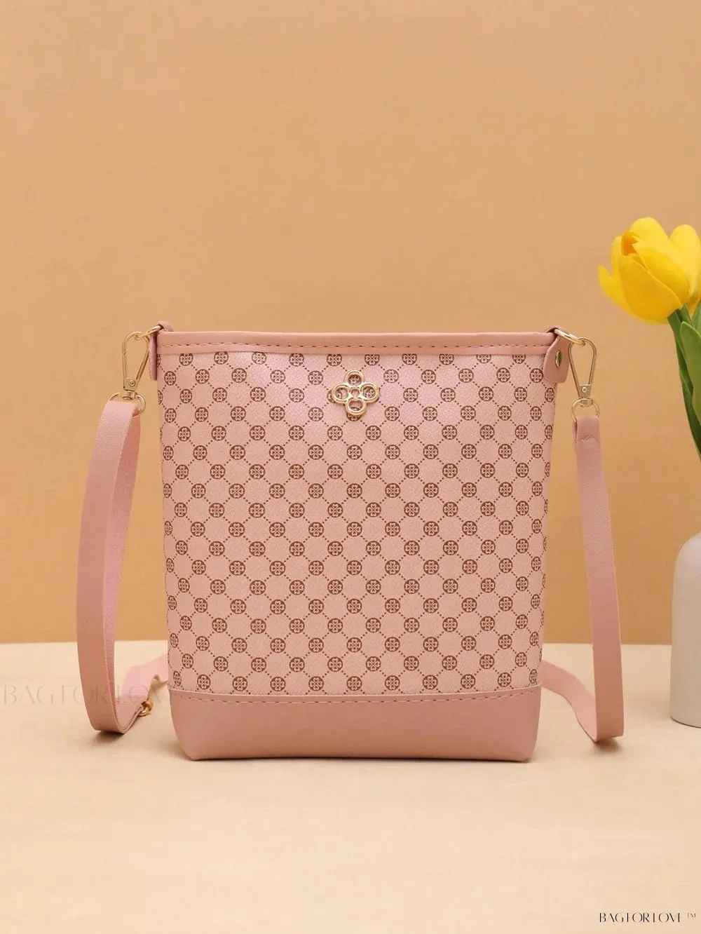 BagForLove - One-Shoulder Crossbody Bucket Bag with Delicate Embroidery