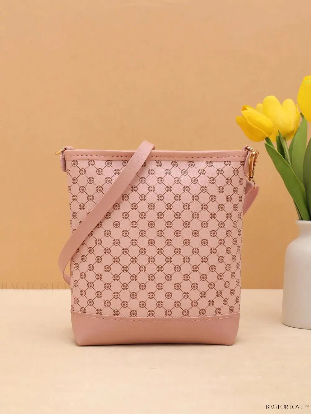 BagForLove - One-Shoulder Crossbody Bucket Bag with Delicate Embroidery