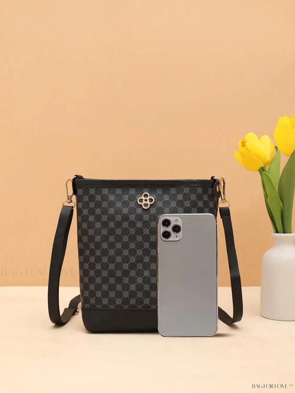 BagForLove - One-Shoulder Crossbody Bucket Bag with Delicate Embroidery