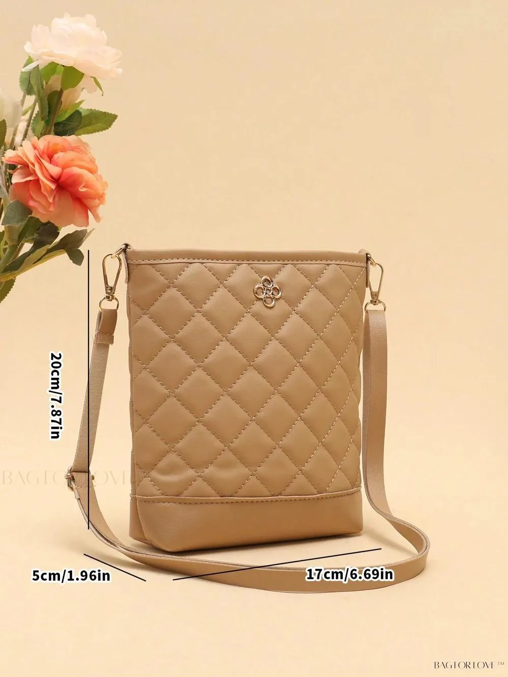 BagForLove - One-Shoulder Crossbody Bucket Bag with Delicate Embroidery