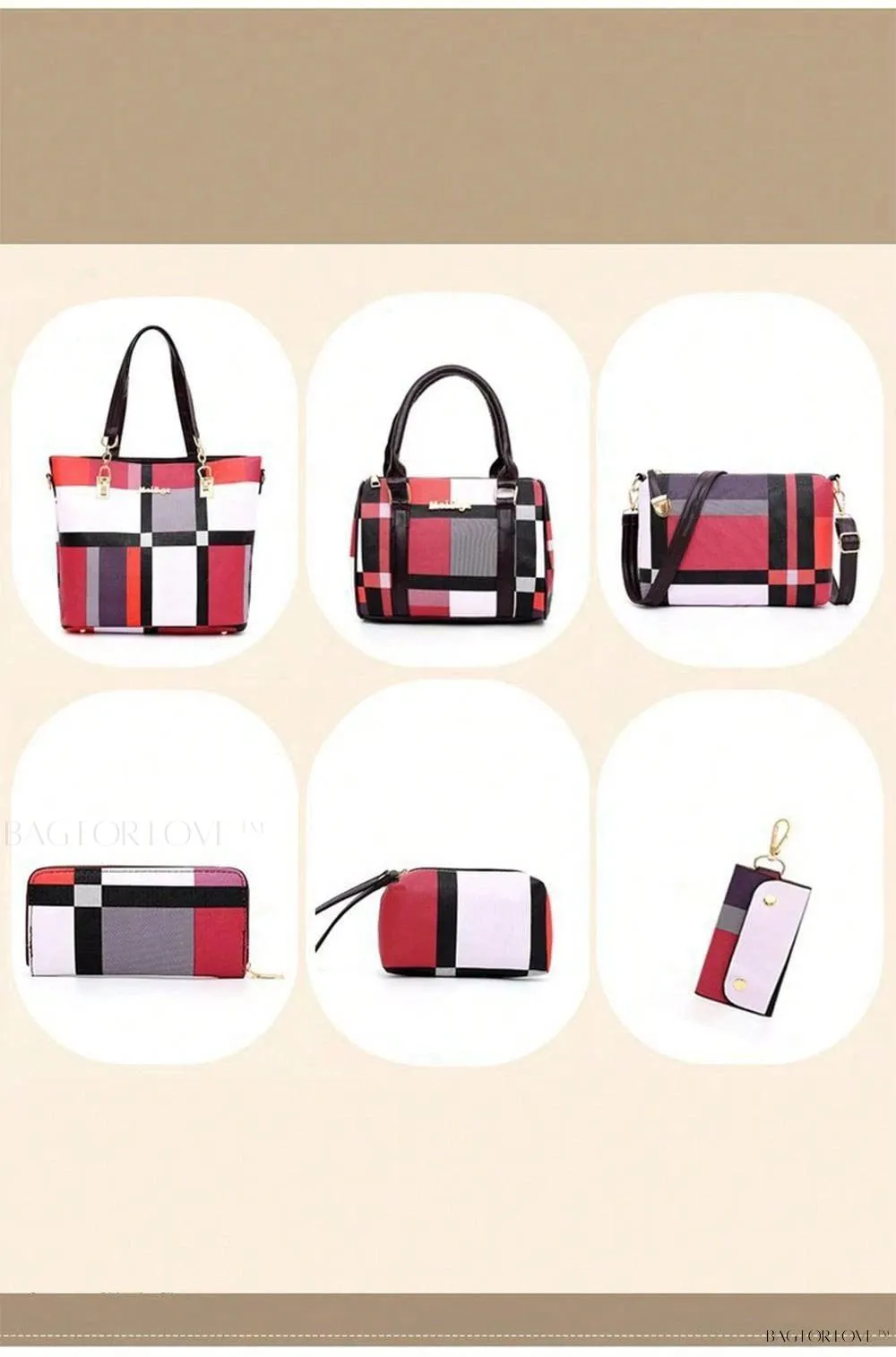 BagForLove - Plaid Perfection A 6-Piece Motherly Companion