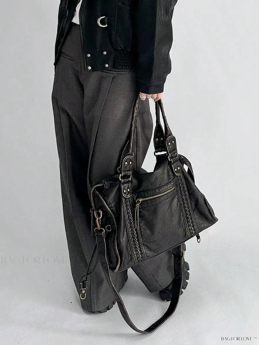 BagForLove - Retro Revival Large Woven Shoulder Bag with Multiple Compartments