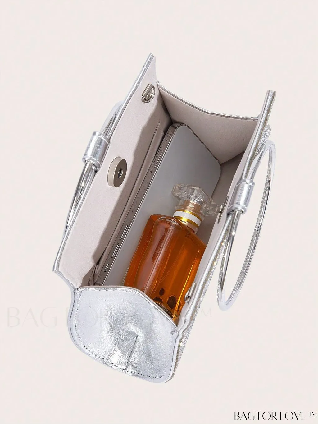 BagForLove - Rhinestone Embellished Mini Evening Bag with Top Ring Decoration
