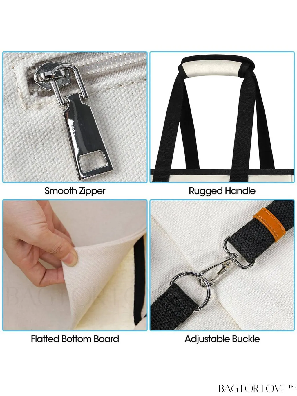 BagForLove - Waterproof Beach Tote Bag with Bottom Board - Large Capacity for Work, Travel, Swim