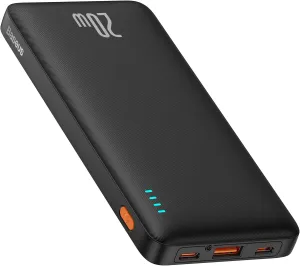 Baseus Portable Charger, 20W PD QC Power Bank Fast Charging, 10000mAh Slim Battery Pack Charger Portable with USB C in&Out for iPhone 15 14 13 12 11 Samsung S23 S22 Google LG iPad