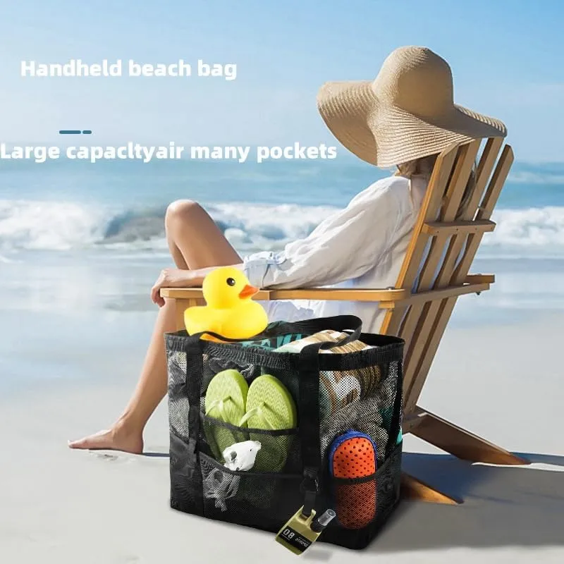 Beach Bag - Mesh Beach Handbag Suitable for Women's Various Holiday Gifts, Suitable for Beach Vacation, Swimming Pool Travel