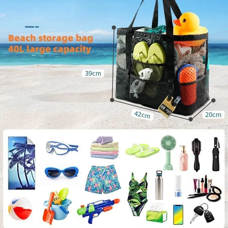 Beach Bag - Mesh Beach Handbag Suitable for Women's Various Holiday Gifts, Suitable for Beach Vacation, Swimming Pool Travel