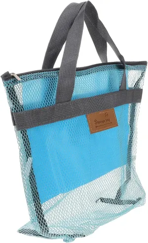 Beach Storage Pouch Women Essentials Storage Bag Washing Storage Bag Blue Picnic Tote