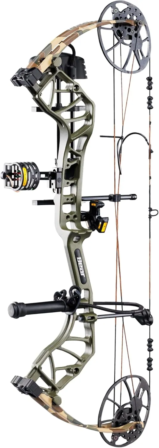 Bear Archery Legit MAXX Ready to Hunt Compound Bow Package with IMS Rest and Picatinny Sight Mounts, 10-70 lb Draw Weight, 14-13" Length