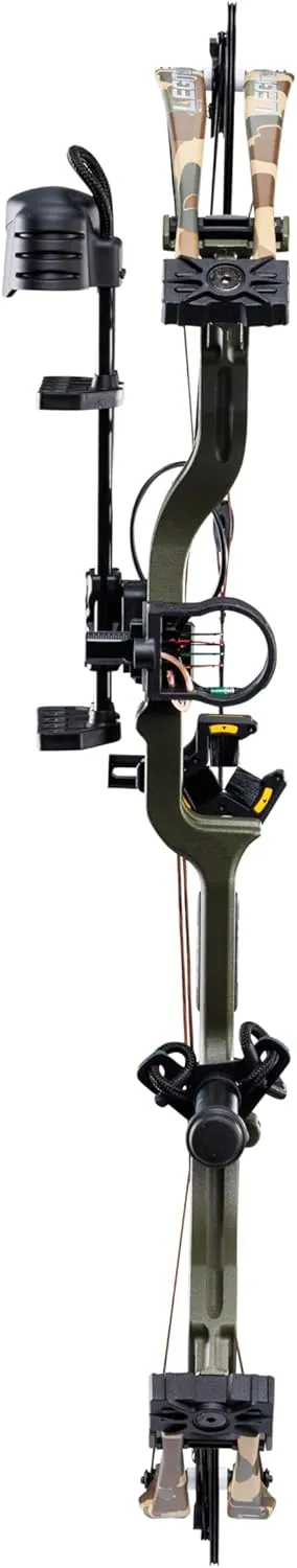 Bear Archery Legit MAXX Ready to Hunt Compound Bow Package with IMS Rest and Picatinny Sight Mounts, 10-70 lb Draw Weight, 14-13" Length