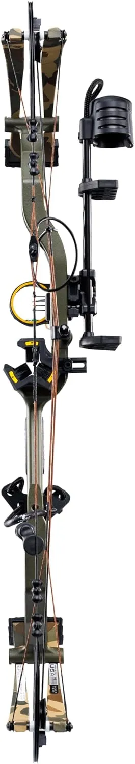 Bear Archery Legit MAXX Ready to Hunt Compound Bow Package with IMS Rest and Picatinny Sight Mounts, 10-70 lb Draw Weight, 14-13" Length