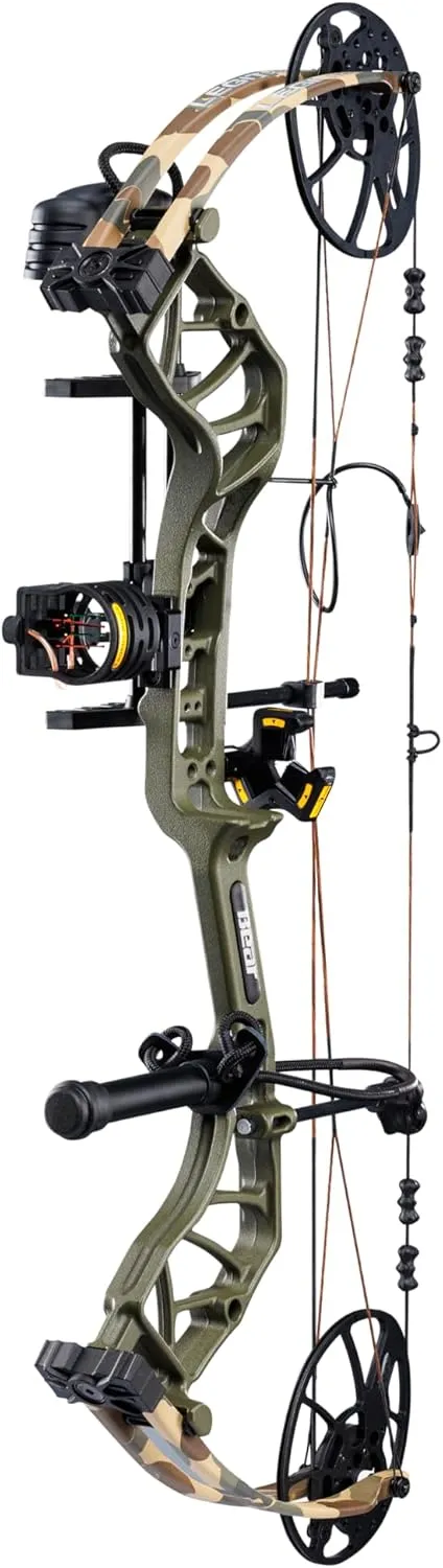 Bear Archery Legit MAXX Ready to Hunt Compound Bow Package with IMS Rest and Picatinny Sight Mounts, 10-70 lb Draw Weight, 14-13" Length