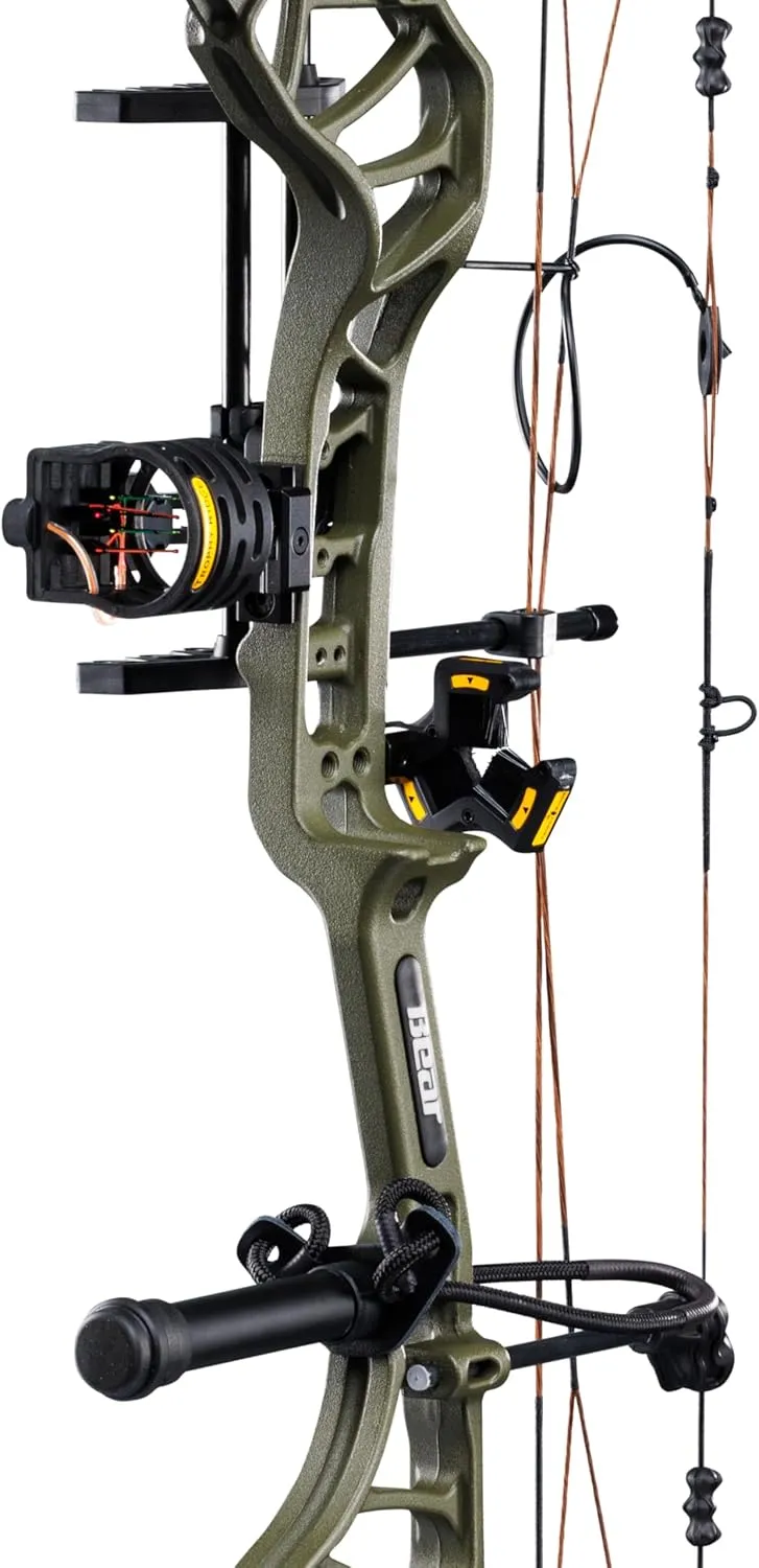 Bear Archery Legit MAXX Ready to Hunt Compound Bow Package with IMS Rest and Picatinny Sight Mounts, 10-70 lb Draw Weight, 14-13" Length