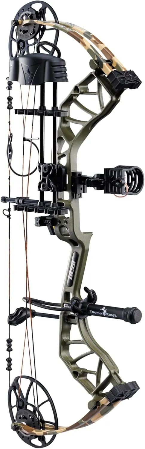 Bear Archery Legit MAXX Ready to Hunt Compound Bow Package with IMS Rest and Picatinny Sight Mounts, 10-70 lb Draw Weight, 14-13" Length