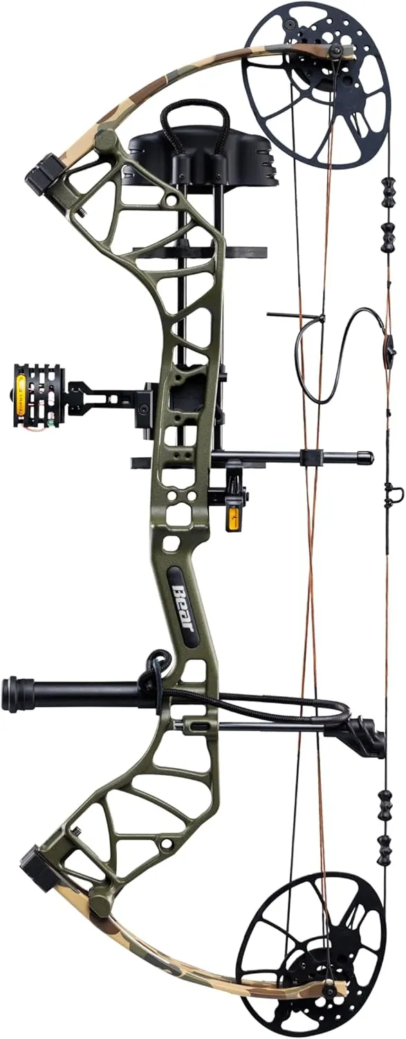 Bear Archery Legit MAXX Ready to Hunt Compound Bow Package with IMS Rest and Picatinny Sight Mounts, 10-70 lb Draw Weight, 14-13" Length