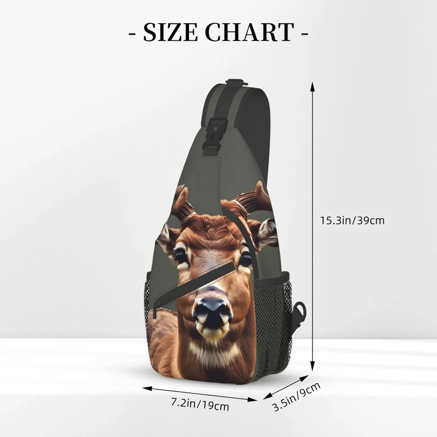 Beauty Deer Print Sling Backpack, Sling Bag, Crossbody Chest Bag Daypack, for Hiking Travel
