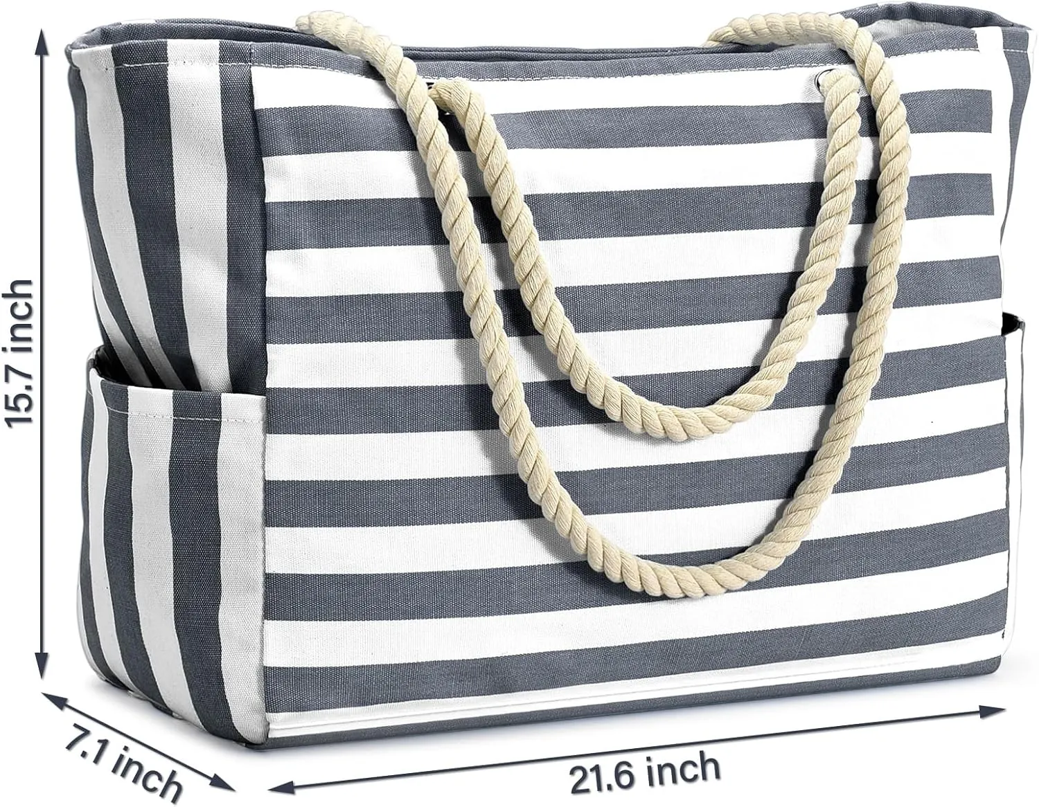 Becokan Beach Bags for Women Large Canvas Beach Tote Bag Beach Bags Waterproof Swim Pool Bag Beach Travel Essentials