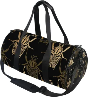 Beetle Gold Insect Duffle Bag Gym Fitness Bag Sports Travel Workout Gymnastics Dance Bag