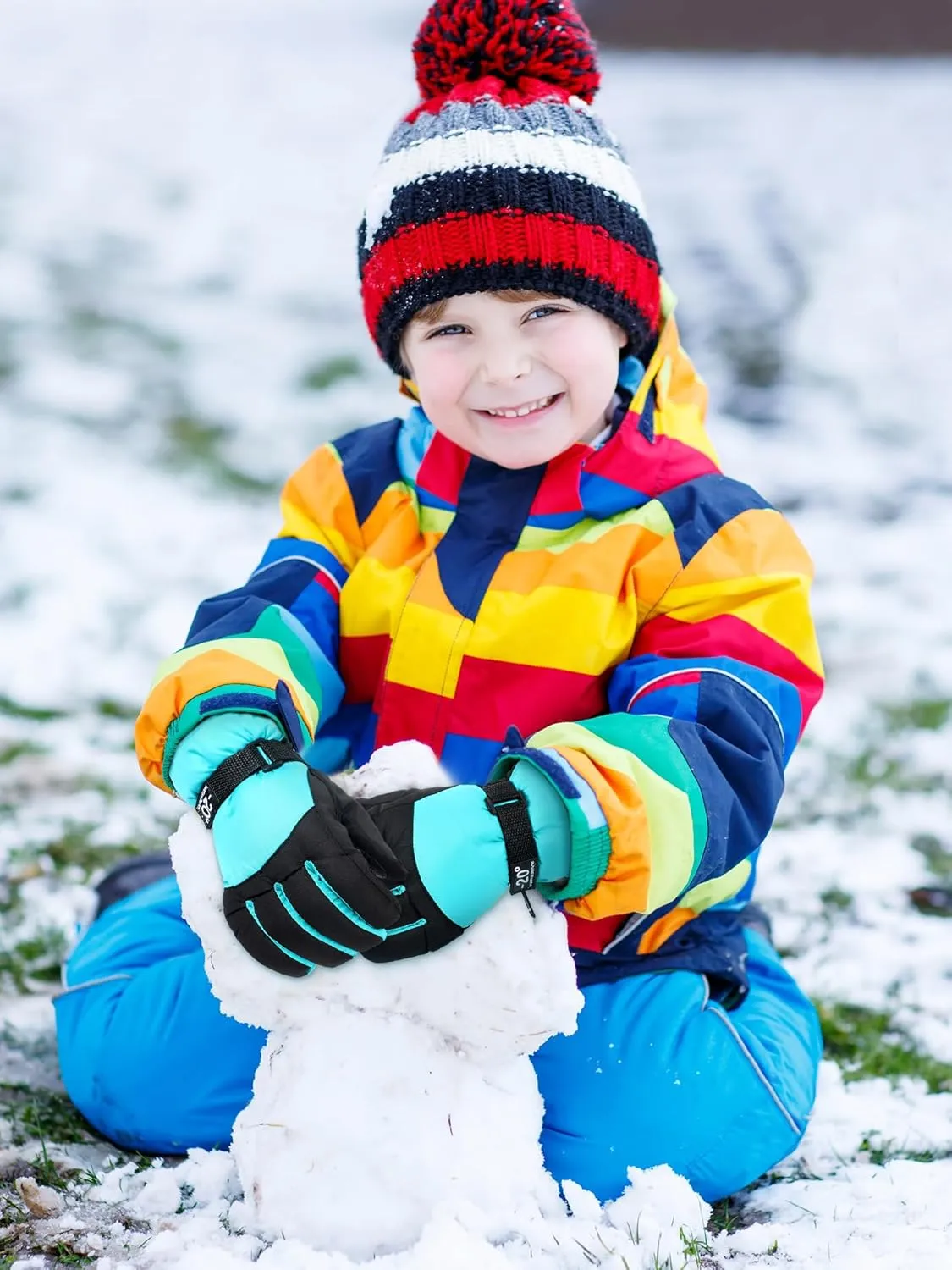 Bencailor 6 Pairs Winter Gloves for Kids Waterproof Boys Snow Ski Gloves Girls Warm Windproof Mittens for Children Outdoor