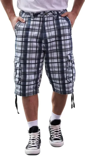 BEST SOUTH Men's Long Cargo Shorts Casual Below Knee 13 Inches Capri Shorts Relaxed Fit with Pockets