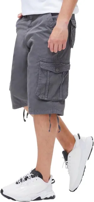 BEST SOUTH Men's Long Cargo Shorts Casual Below Knee 13 Inches Capri Shorts Relaxed Fit with Pockets