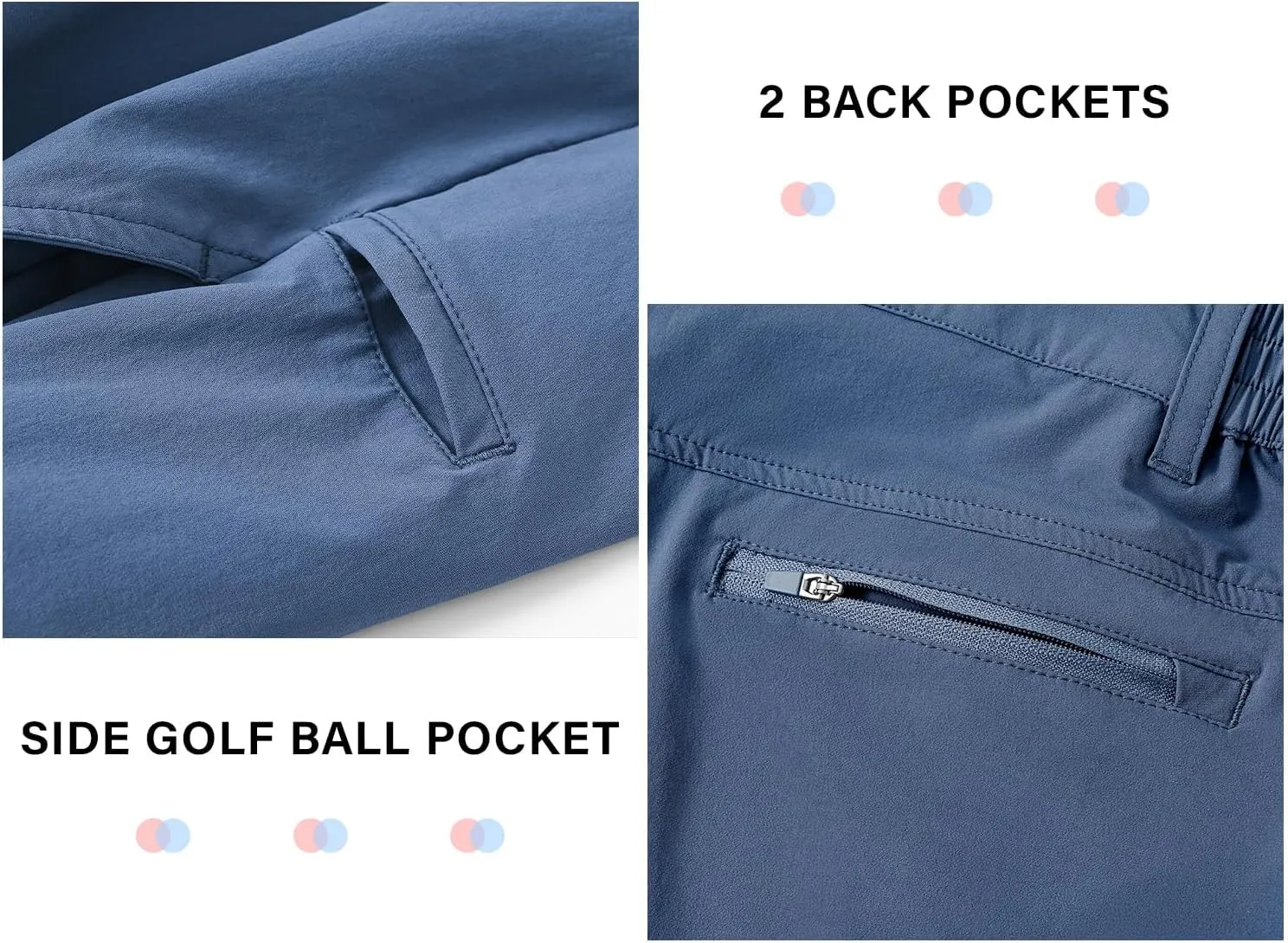 BGOWATU Mens Golf Shorts Stretch Dress Shorts Dry Fit Casual Hiking Cargo Shorts for Summer with Pockets