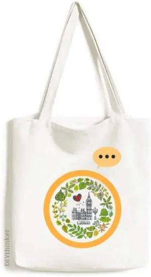Big Ben London England Illustration Expression Gift Sack Canvas Tote Shoulder Bag