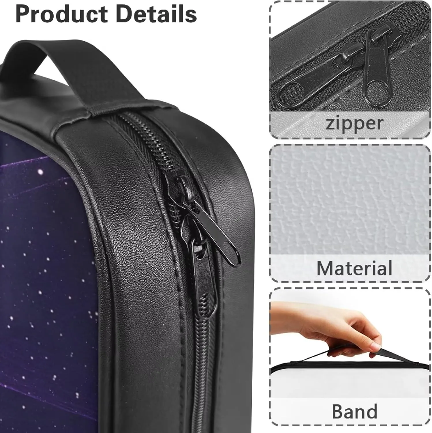 Black Cat Flower PU Bible Pack for Women with Handle Tote Bible Bag Ladies Waterproof Bible Case Light Standard Bible Case Book Cover with Zipper Closure