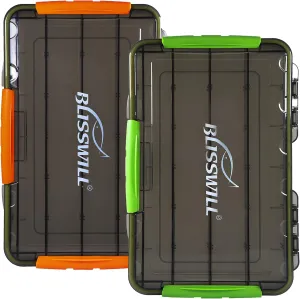 BLISSWILL Fishing Tackle Storage Trays,Fishing Tackle Box,Storage Organizer Box,3600/3700 Tackle Trays with Removable Dividers,Tea-Colored Transparent Waterproof Fishing Tackle Storage