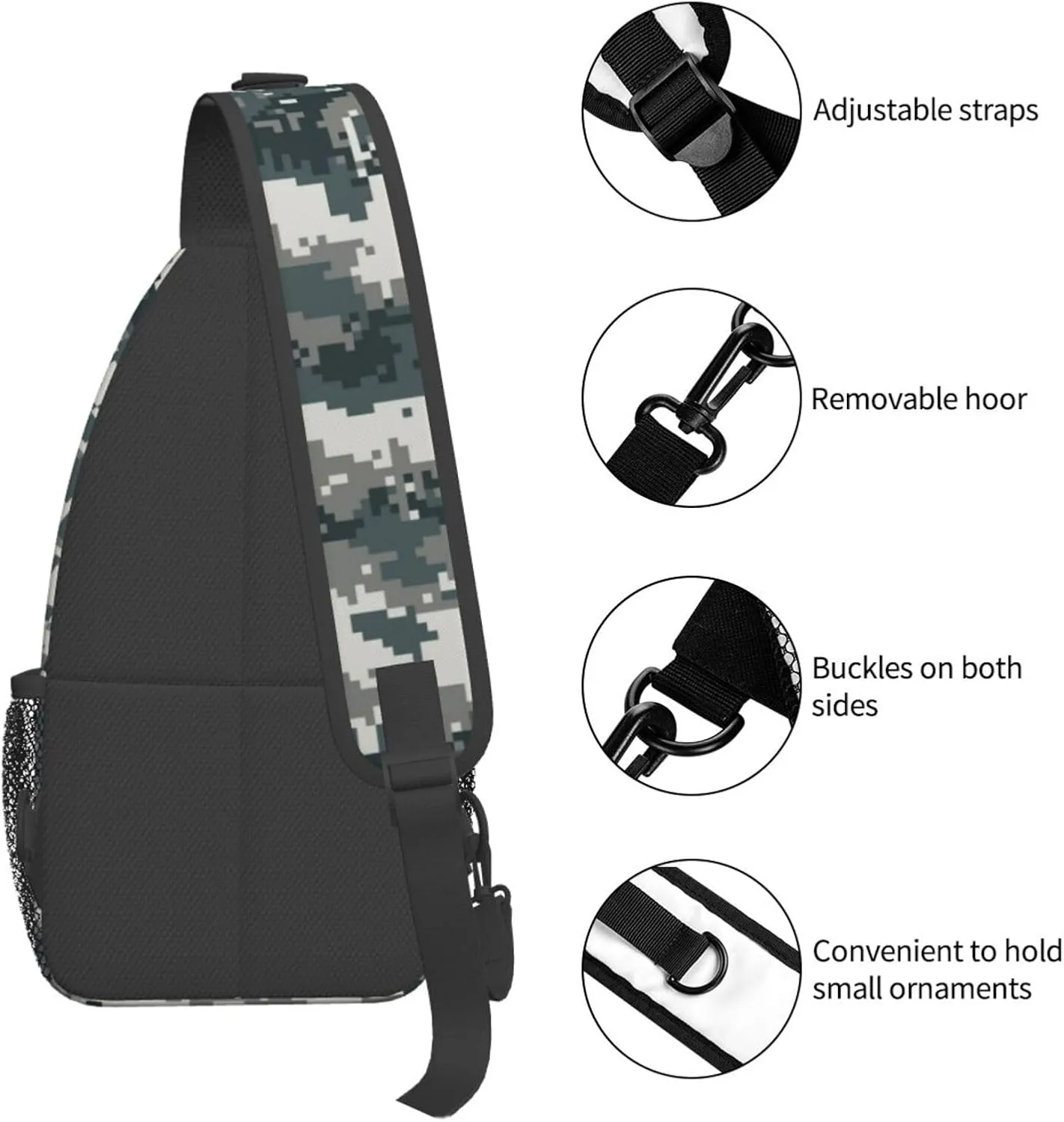Boho Mandala Abstract Flower Sling Bag Adjustable Crossbody Bag Casual Chest Bags Travel Shoulder Backpack