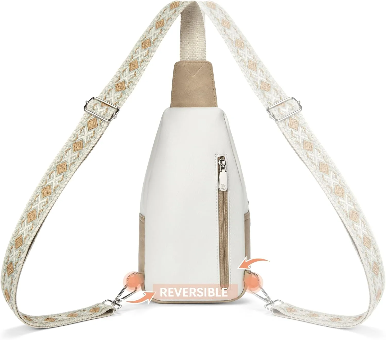 BOSTANTEN Sling Bag for Women Crossbody Purse Crossbody Bag Leather Chest Bag with Adjustable Guitar Strap for Travel