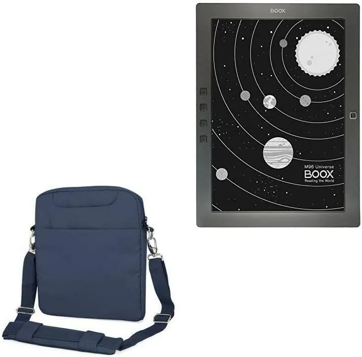 BoxWave Case Compatible with Onyx Boox M96 - Encompass Urban Bag, Over Shoulder Messenger Straps Handle Bag Pockets - Navy