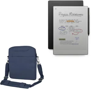 BoxWave Case Compatible with Remarkable Paper Pro - Encompass Urban Bag, Over Shoulder Messenger Straps Handle Bag Pockets - Navy