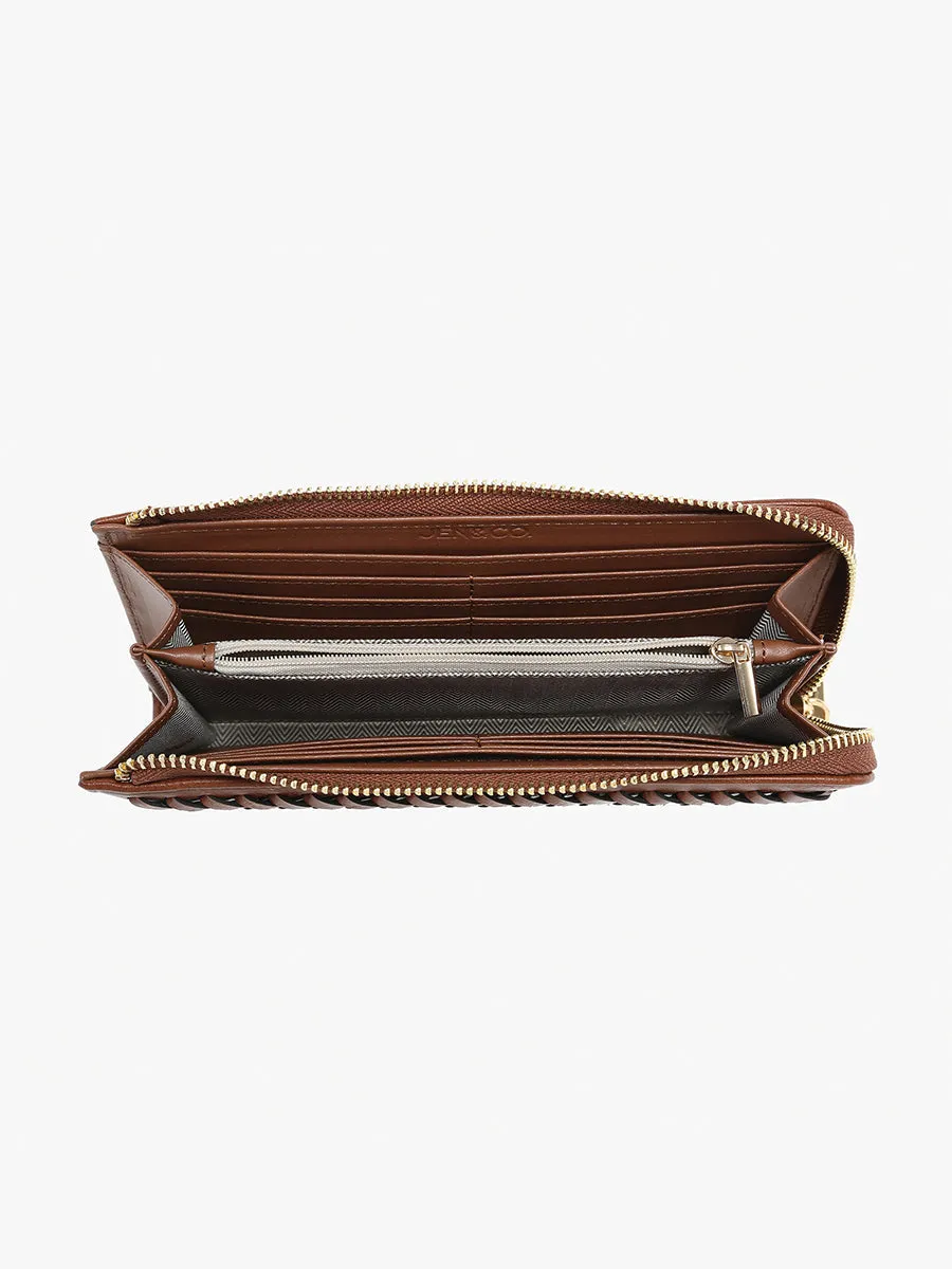Branded Gia Whipstitch Multi-Compartment Wallet