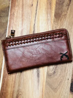 Branded Gia Whipstitch Multi-Compartment Wallet