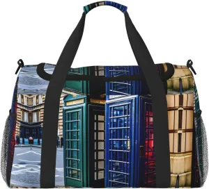 british phone booth Print Everyday Use Travel Duffle Bag Large Capacity Travel Bag Stylish Functional Bag